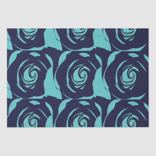 Blue Navy Blue Rose Blume Seidenpapier (Vorderseite)