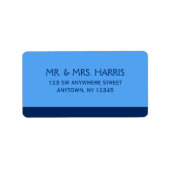 Blue Navy Border Adressaufkleber (Vorne)