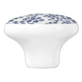 Blue Navy Botanical Keramikknauf (Seitenansicht)