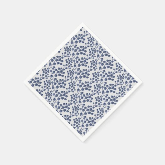 Blue Navy Botanical Serviette (Ecke)