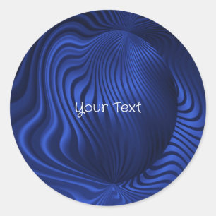 Blue Navy Decorative Classic Round Sticker