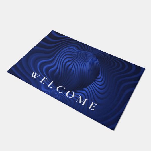 Blue Navy Decorative Doormat Fußmatte (Schrägansicht)
