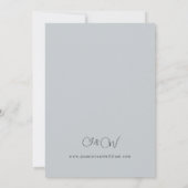 Blue & Navy Floral on Blue Gray Wedding Einladung (Rückseite)