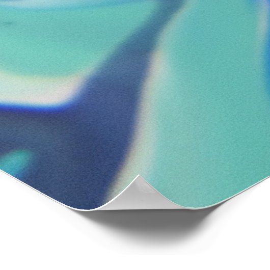 Blue Navy Fluid Abstrakt Modern Marble Swirl Art Poster (Ecke)