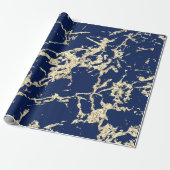 Blue Navy Gold Marmor Schlaganfall Geschenk Idee Geschenkpapier (Ungerollt)