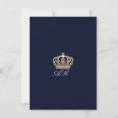 Blue Navy Golden Crown Royal Glitzer 16. Bridal Einladung (Rückseite)