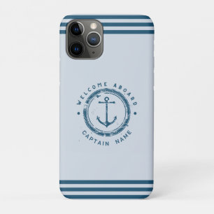 Blue Navy Nautic Anchor Yacht Club Schiff Retro Na Case-Mate iPhone Hülle