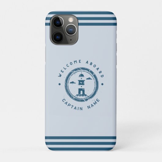 Blue Navy Nautic Anchor Yacht Club Schiff Retro Na Case-Mate iPhone Hülle (Rückseite)