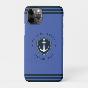 Blue Navy Nautic Anchor Yacht Club Segeln Name Case-Mate iPhone Hülle