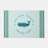 Blue Navy Nautical Anchor Yacht Club segelt Whale Fußmatte (Vorderseite)