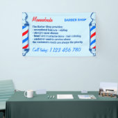 Blue Navy Red Pole Supply Service Barshop Banner (Messeveranstaltung)
