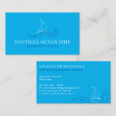 Blue Navy Schiff Schiff Nautical Sea Ozeane Telefonnummerkarte (Vorne/Hinten)