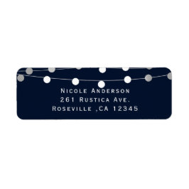 Blue Navy String Lights Moderne Hochzeitseinladung