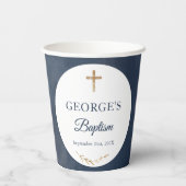 Blue Navy Taufe Religious Event Paper Cups Pappbecher (Rückseite)