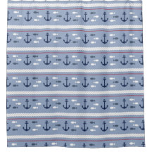 Blue Navy White Nautical Anchors