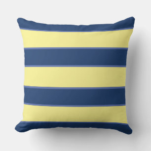 Blue Navy Yellow Nautic Coast Moderne Streifen  Kissen