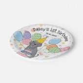 Blue Neapolitan Mastiff Dog Birthday Party Pappteller (Schrägansicht)