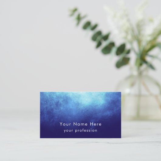 Blue Nebula Custom Text Cool Modern Professional Visitenkarte (Stehend Vorderseite)