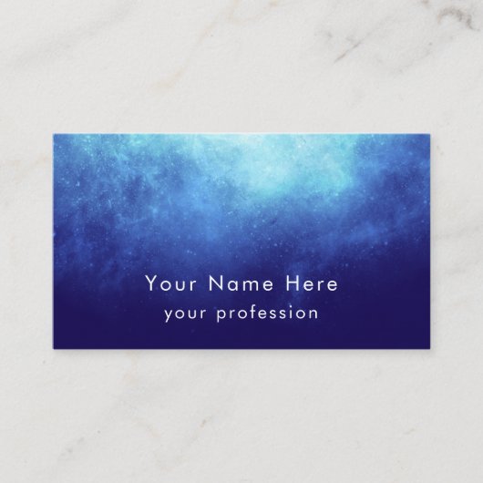 Blue Nebula Custom Text Cool Modern Professional Visitenkarte (Vorderseite)