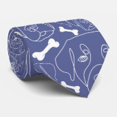 Blue Neck Krawatte mit Hunden und Knochen (Gerollt)
