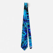 Blue Neck Tie mit schwarz-grün abstraktem Design Krawatte (Vorderseite)