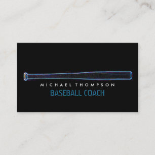 Blue Neeball Baseball Bat, Baseball Player, Busbus Visitenkarte