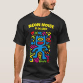 Blue Neon Alien - Funky One-Mit Augen Pop Art Char T-Shirt (Vorderseite)