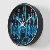 Blue Neon Beer Flaschen Uhr (Winkel)