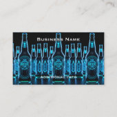 Blue Neon Beer Flaschen Visitenkarte (Vorderseite)