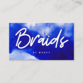 Blue Neon Braids Script Visitenkarte (Vorderseite)