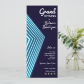 Blue Neon Business Einladung (Stehend Vorderseite)