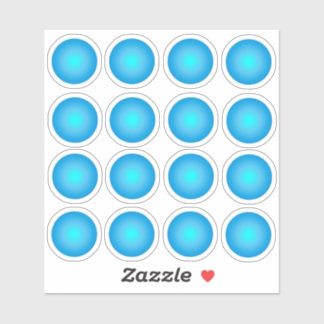 Blue Neon Circle 16 Aufkleber-Set Aufkleber