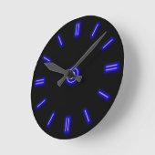 Blue Neon Clock Runde Wanduhr (Winkel)