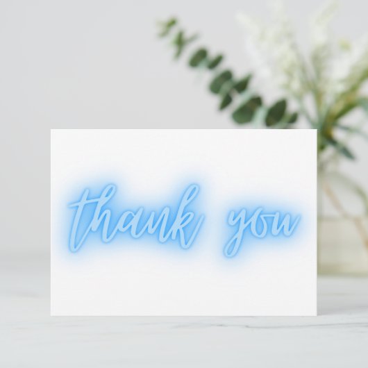 Blue Neon Danke Ihnen Trendy (Stehend Vorderseite)