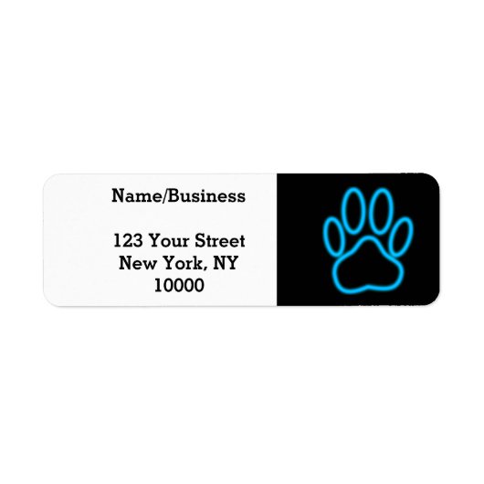 Blue Neon Dog Paw Print (Vorne)