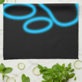 Blue Neon Dog Paw Print Küchentuch (Gefaltet)