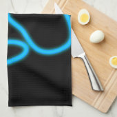 Blue Neon Dog Paw Print Küchentuch (Viertel Falte)