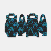 Blue Neon Dog Paw Print Pattern Geschenkschachtel (Ungefaltet)