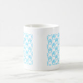 Blue Neon Dog Paw Print Pattern Kaffeetasse (Mittel)