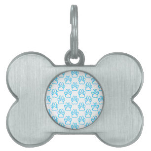 Blue Neon Dog Paw Print Pattern Tiermarke