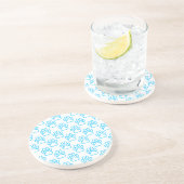 Blue Neon Dog Paw Print Pattern Untersetzer (Seite)