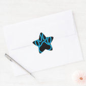 Blue Neon Dog Paw Print Stern-Aufkleber (Umschlag)