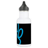Blue Neon Dog Paw Print Trinkflasche (Rechts)