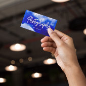 Blue Neon Fotografy Script Visitenkarte