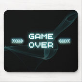 Blue Neon Game Over Mousepad (Vorne)