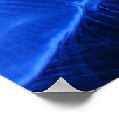 Blue Neon Jellyfish Poster (Ecke)