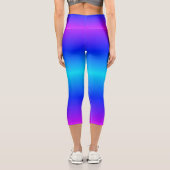 Blue Neon Light High Waisted Capri Legging (Rückseite)