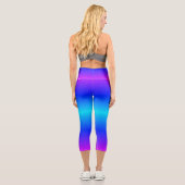Blue Neon Light High Waisted Capri Legging (Rückseite)