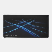 Blue Neon Lights Custom Gaming Extended Desk Mat Schreibtischunterlage (Vorderseite)
