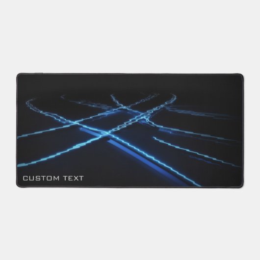 Blue Neon Lights Custom Gaming Extended Desk Mat Schreibtischunterlage (Vorderseite)